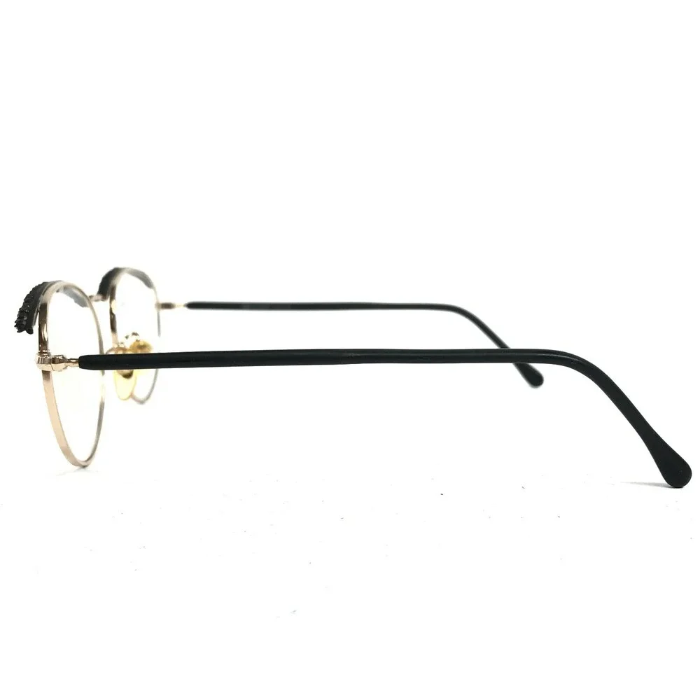 Blumarine BM17 COL.BS Eyeglasses Frames Black Gold Round Crystals 50-18-140